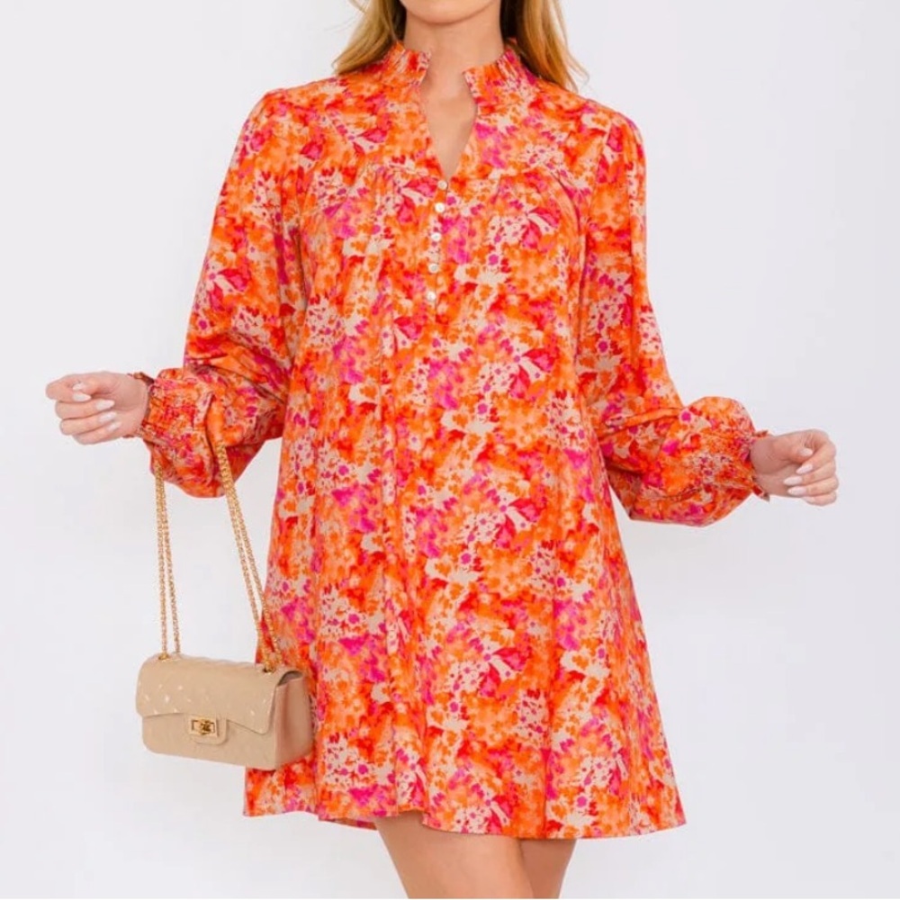 Floral Orange Dress